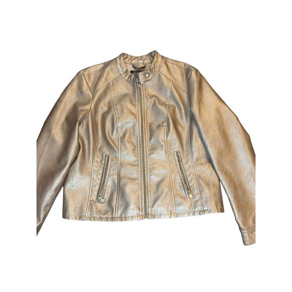 Baccini Rose Gold Faux Leather Metallic Jacket - PL - Picture 12 of 13